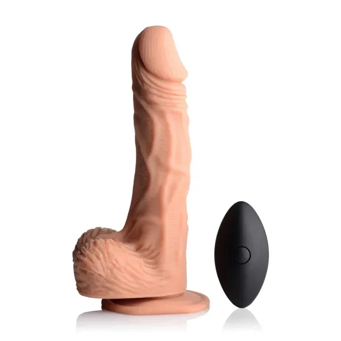 10x Groove Harness With Vibrating & Rotating Dildo – Flesh