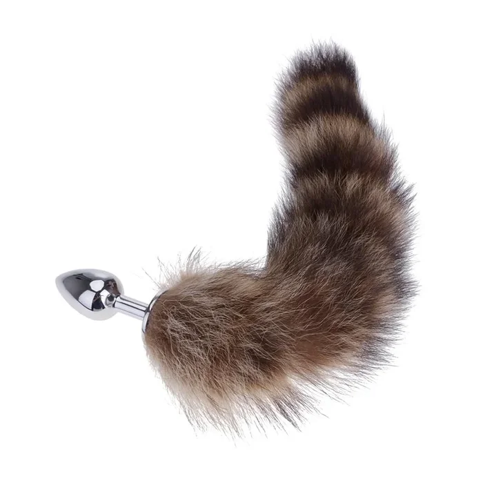 14″ Furry Brown Fox Tail with Metal Plug