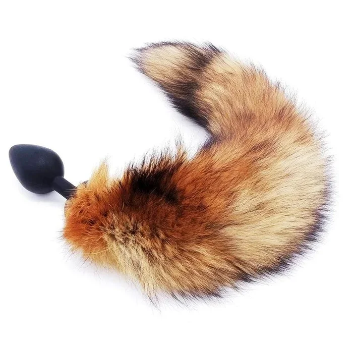 16″ Brown Fox Tail Silicone Plug