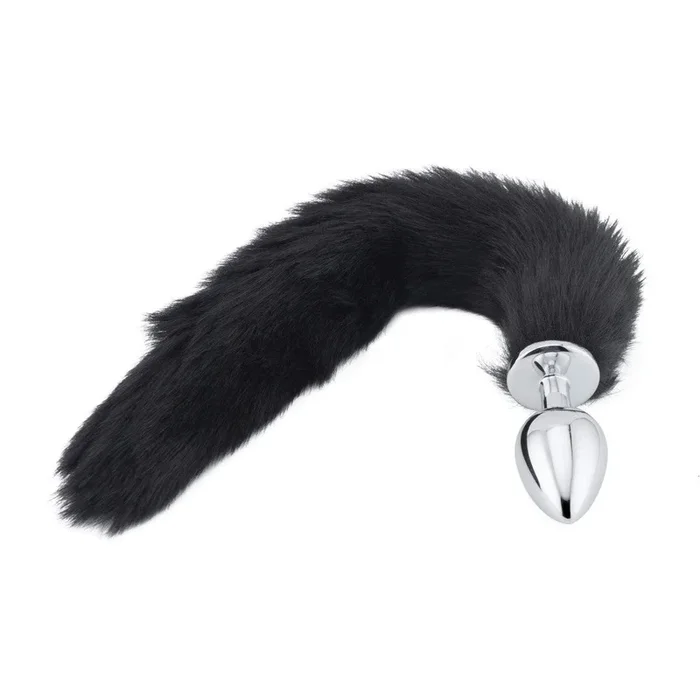 18″ Black Wolf/Fox Tail Plug