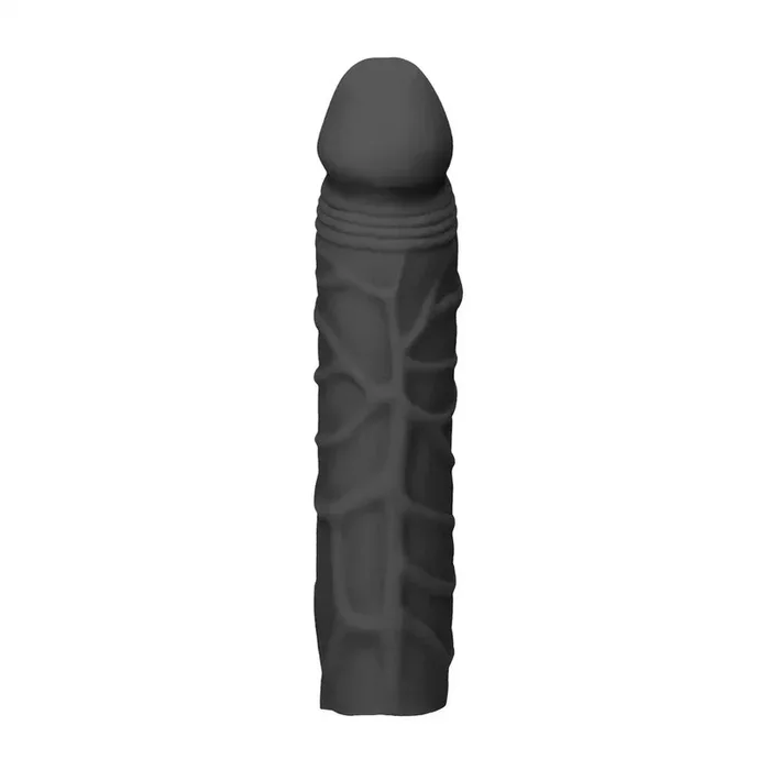 7-inch Shots Toys Black Penis Sleeve with Vein Details for Him
