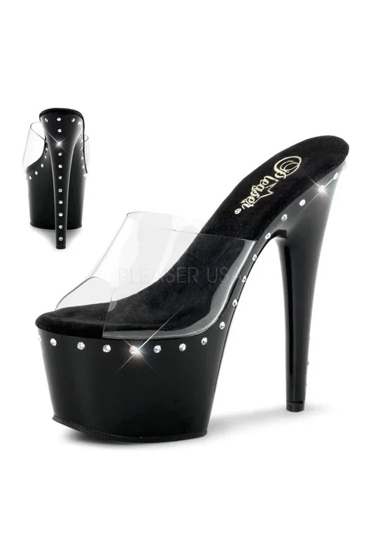 ADORE-701LS Platform Slide | Black Vinyl