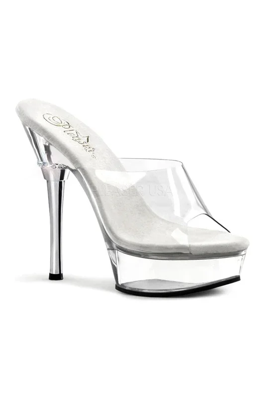 ALLURE-601 Platform Sandal | Clear Vinyl