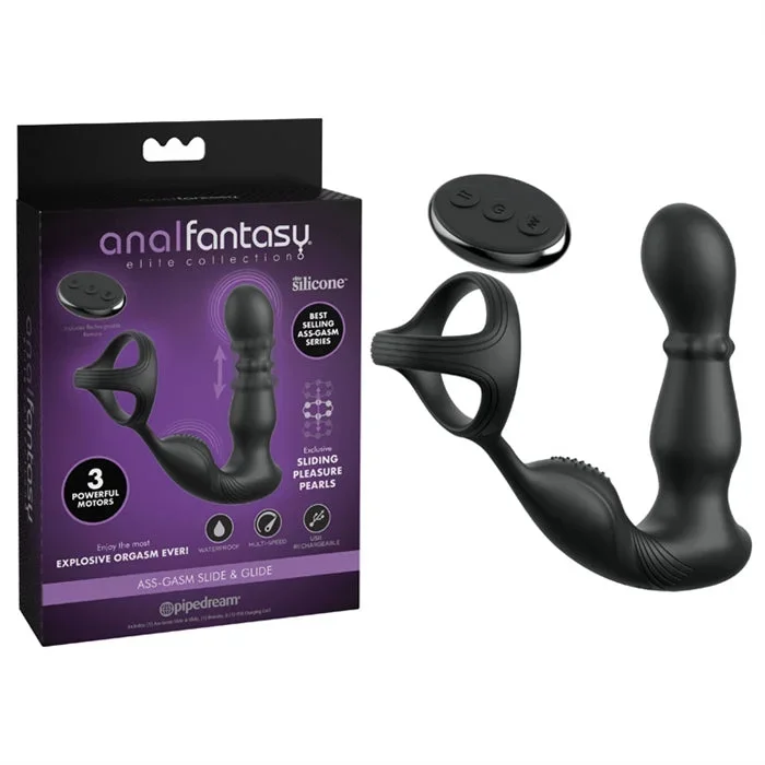 Anal Fantasy Ass Gasm Slide & Glide Anal Plug & Cock Ring by Pipedream Products®