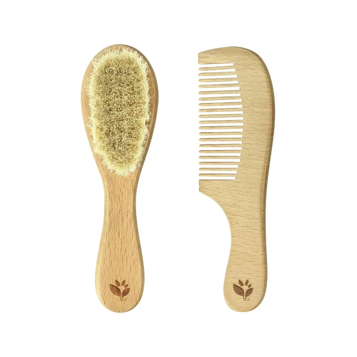 Baby Goat-Hair Brush & Comb Set for Baby’s Delicate Scalp