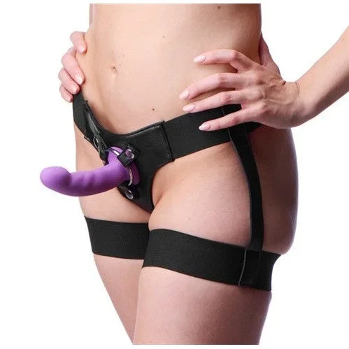 Bardot Elastic Strap-on Harness With Thigh Cuffs