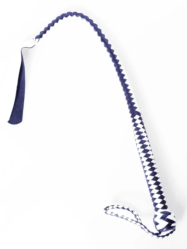 Black & White Braided Leather Hunter Whip