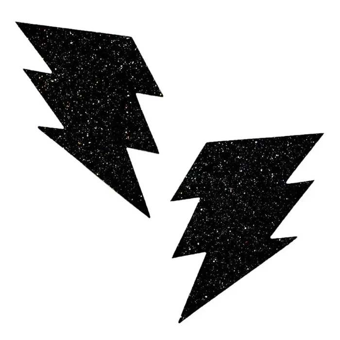 Black Malice Glitter Lightning Bolt Nipztix Pasties