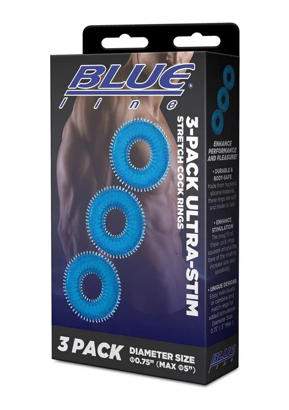Blue Line Ultra-Slim Stretch Cock Rings
