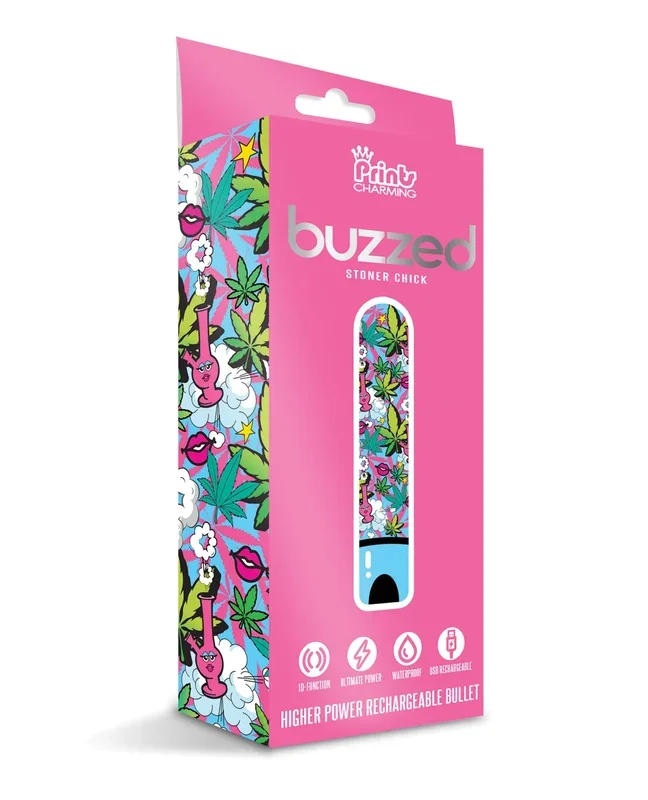 Buzzed 3.5″ Rechargeable Bullet – Stoner Chick Blue