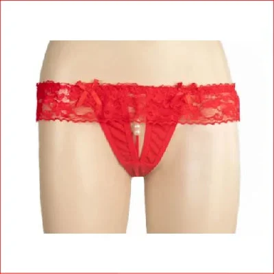 Crutchless Pearl G-String Red O/S