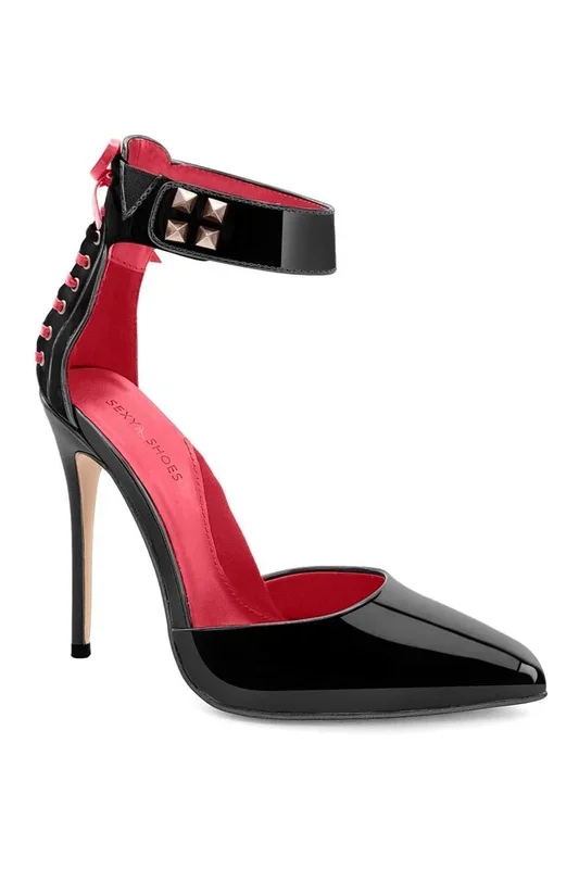 D’Orsay Ankle Strap with Corset Lace Details