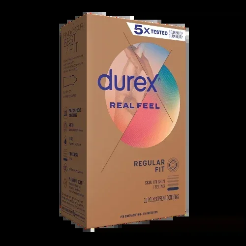 Durex – Real Feel Regular Fit Condoms – 10-Pack