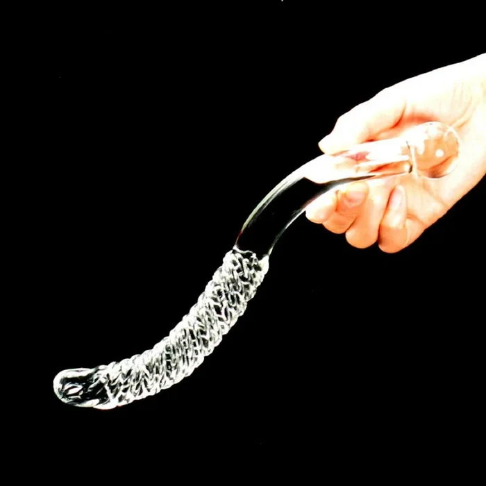 Extra Large Glass Dildo Dong Anal Chain Plug Prostate Massager Thruster Sex Toy