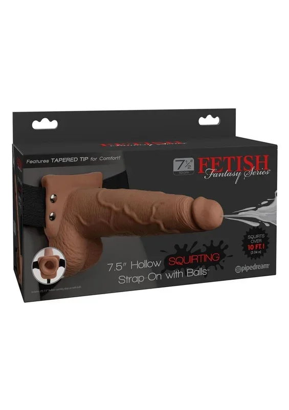 Fetish Fantasy Series Hollow Squirting Strap-On Dildo with Balls and Harness