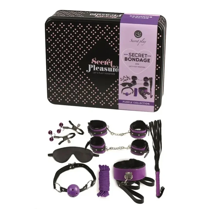 Fetish Secret Bondage Kit Black and Purple Collection for Bdsm Couples