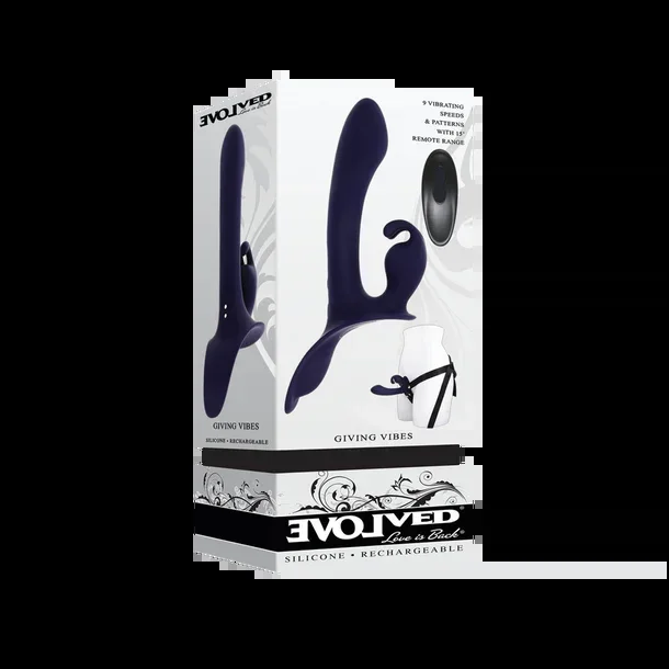 Giving Vibes Remote Control Strap On With Harness by Evolved