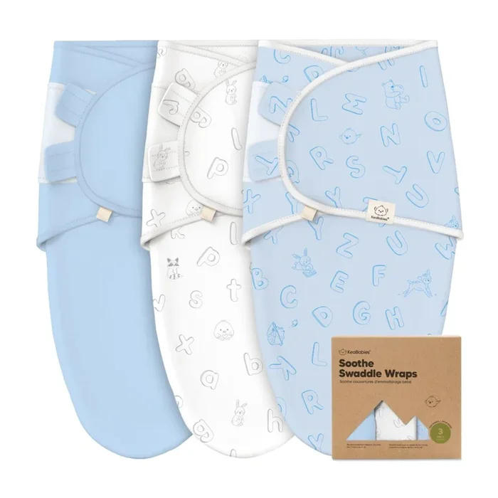 GOTS Certified, 100% Organic Cotton Soothe Swaddle Wraps, Set of 3