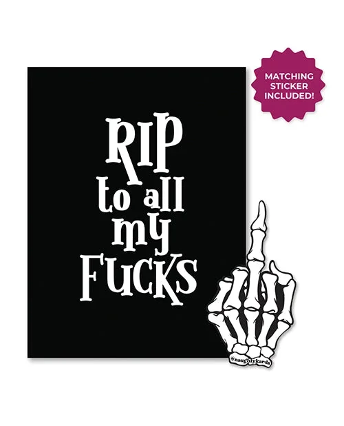 Halloween Rip Fucks Greeting Card with Sticker