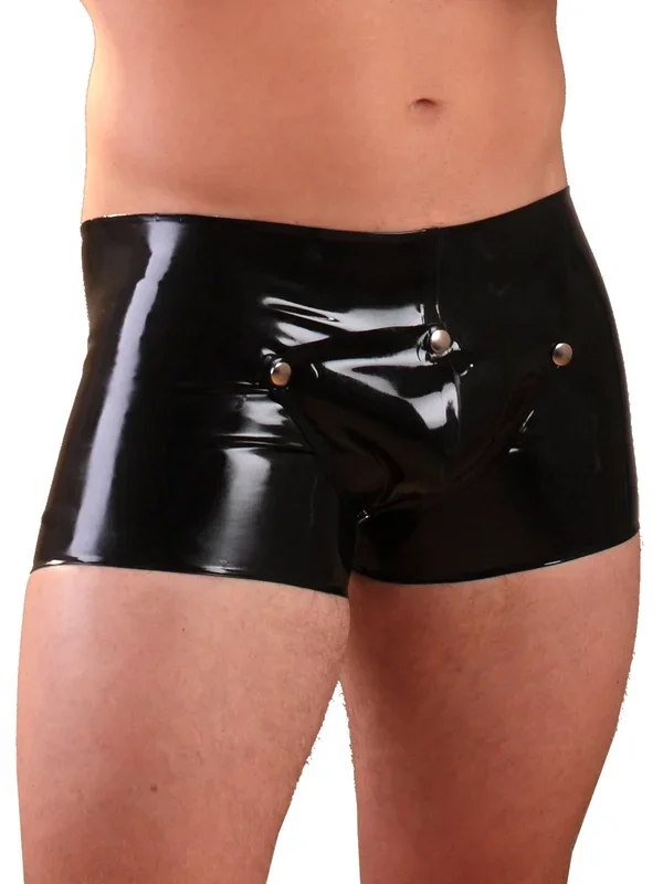Keyhole Latex Boxers With Detachable Pouch