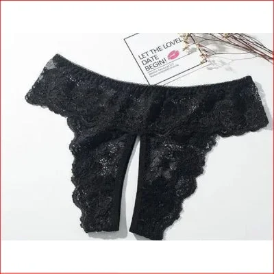 Lace Crutchless Black 12-14