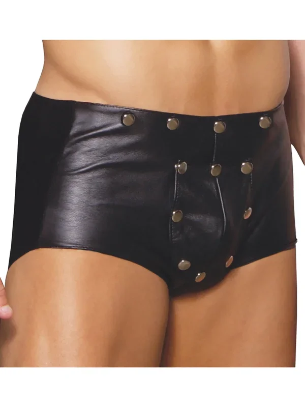Leather Shorts With Break Away Front