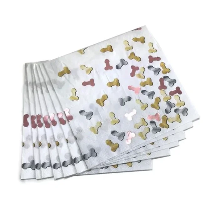 Little Genie Glitterati Penis Party Napkins 8 Pack