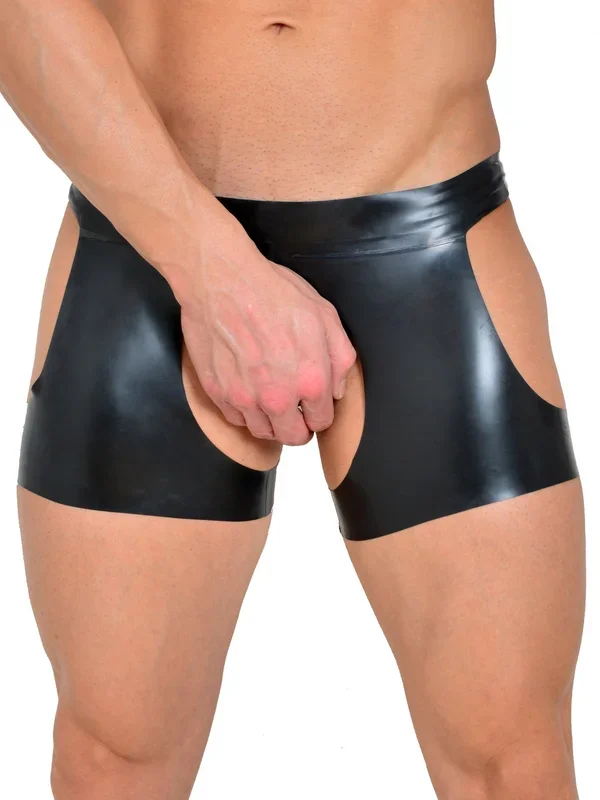 Mens Open Latex Shorts