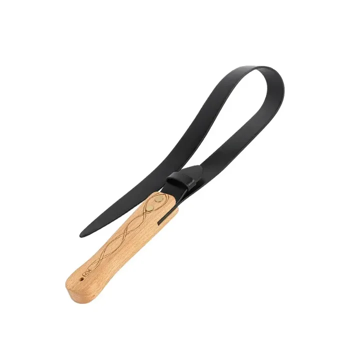Midnight Spank – BDSM PU Leather Wooden Handle Paddle