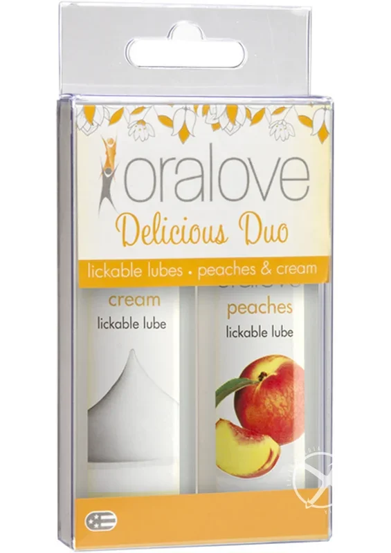 Oralove Delicious Duo Lickable Peaches and Cream Lubricant