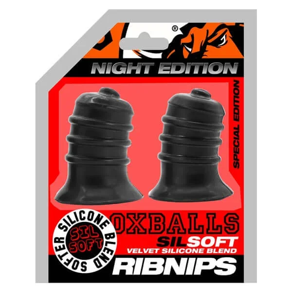Oxballs Ribnibs Curved Springy-Ribbed Nipsuckers – Black