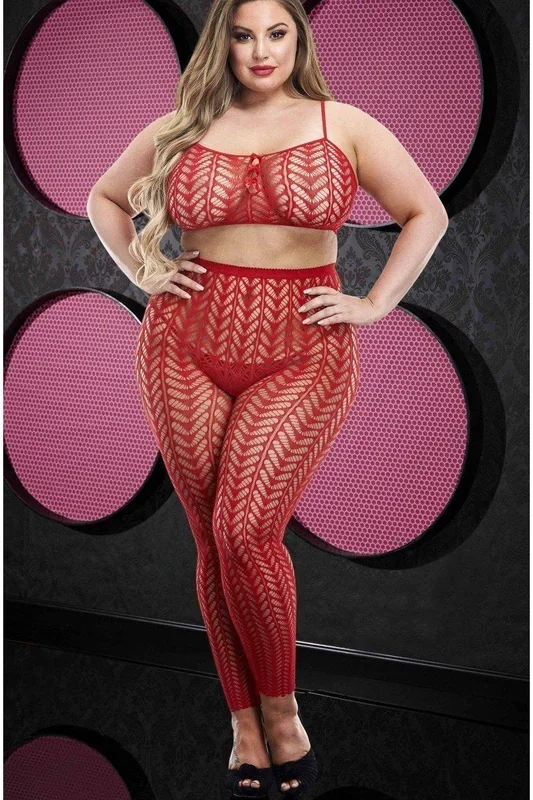 Plus Size Crop Top and Pant Set
