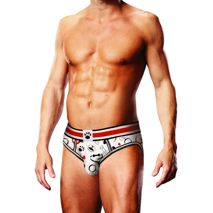 Prowler Puppie Print Backless Brief Black Red