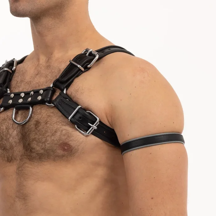 Prowler RED Leather Bicep Band Black Grey