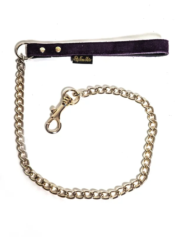 Purple Suede Chain Lead