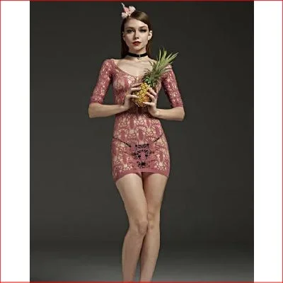 Rimes Pinapple Dress Pink