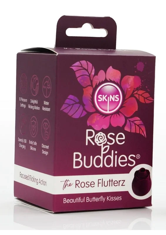 Skins Rose Buddies Rose Flutterz Rechargeable Silicone Clitoral Vibrator