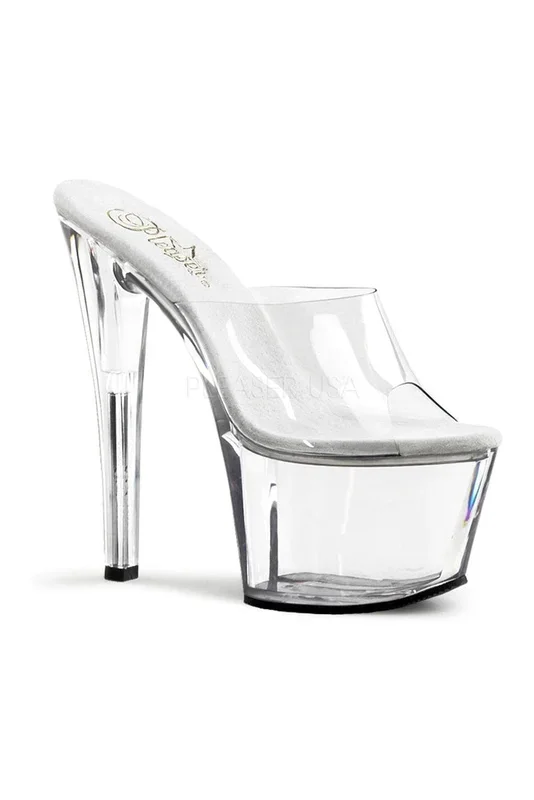 SKY-301 Platform Sandal | Clear Vinyl