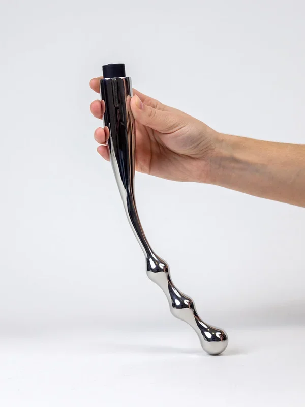Slide, Metal Vibrating Wand for Anal Stimulation with Remote by L’acier