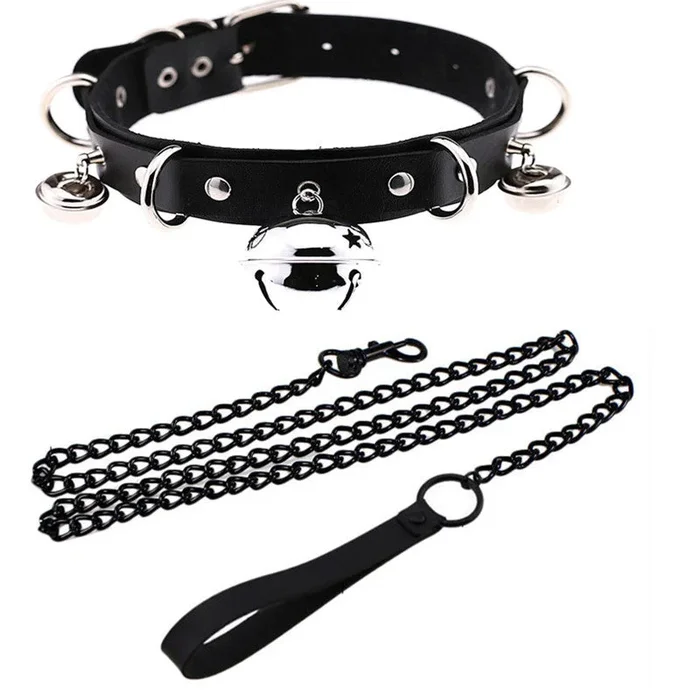 SM Erotic Accessories Big Bell Faux Leather Collar