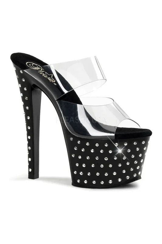 STARDUST-702 Platform Slide | Black Vinyl