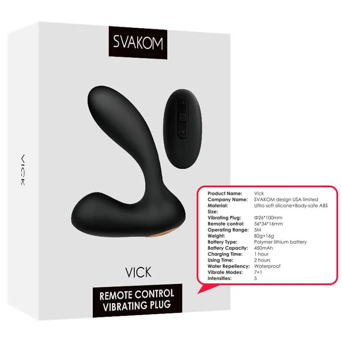 Svakom Vick Remote Control Vibrating Plug