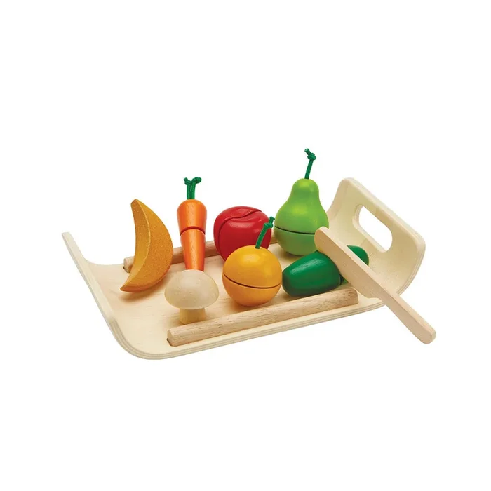 Wooden Assorted Fruit and Vegetable Food Set
