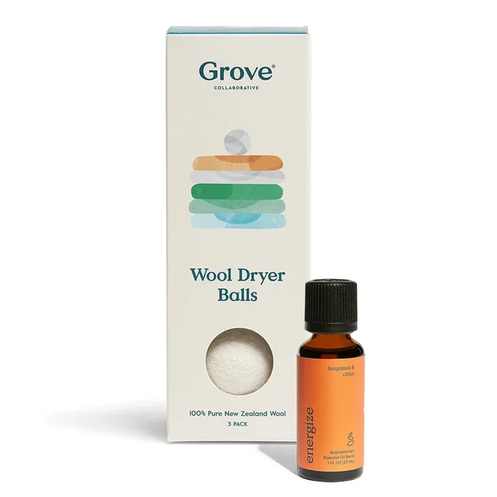 Wool Dryer Balls + Energize Essential Oil Blend